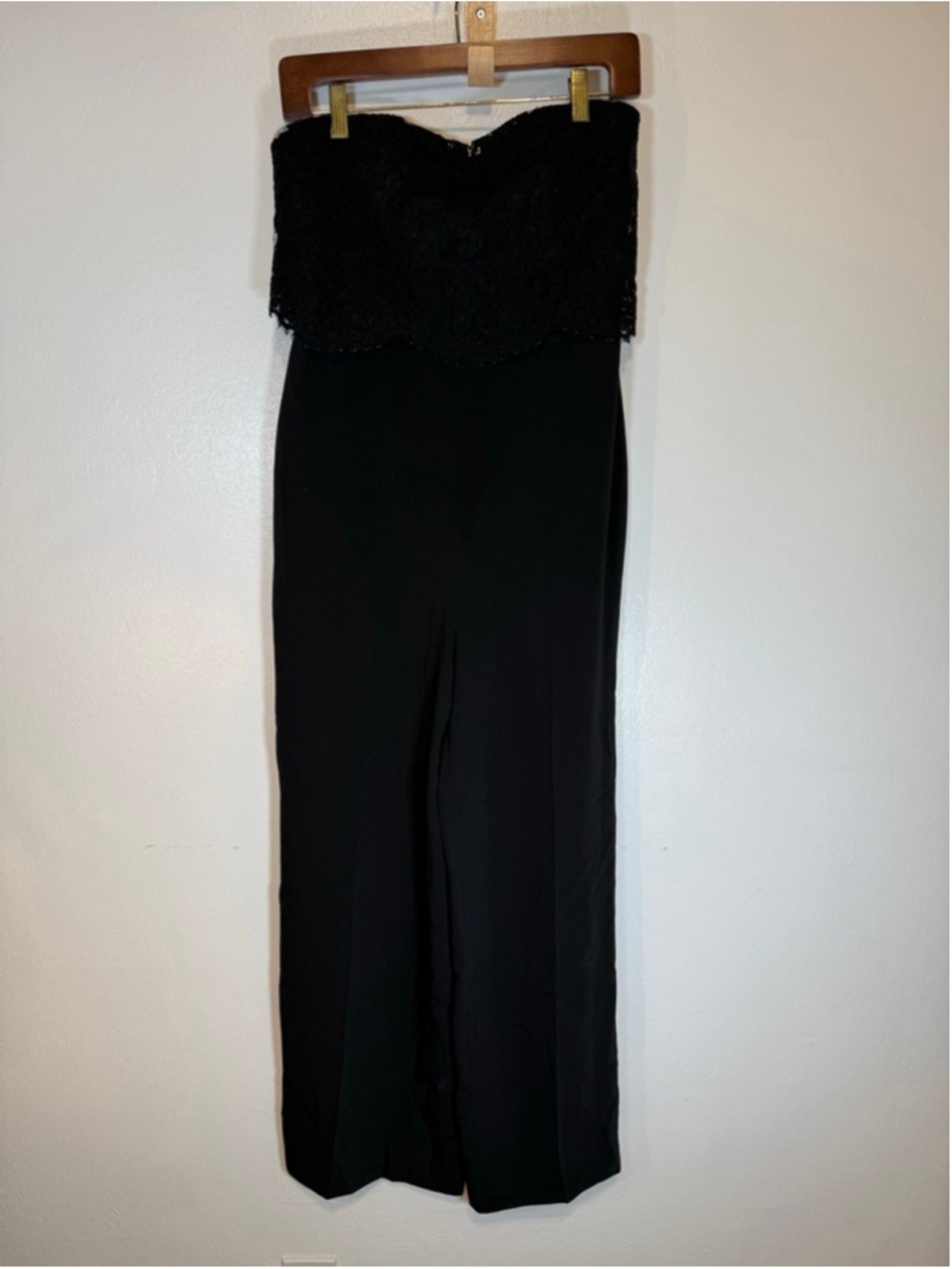 REISS Black Strapless Lace Jumpsuit Size 8 Natalie